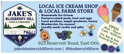 advertising for Jake's Blueberry Hill Farm