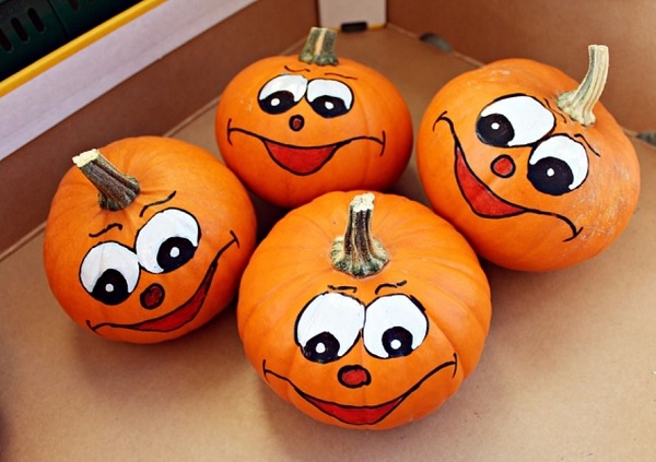 image of painted pumpkins.