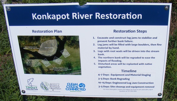 image of a sign describing the trout project.