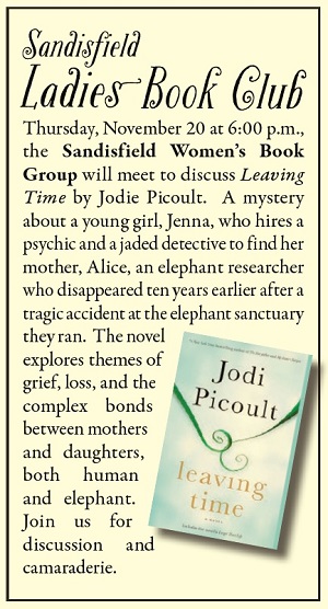 Image of the ladies book club notice.