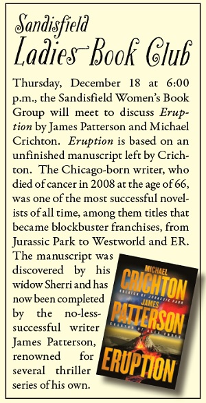 Image of the ladies book club notice.