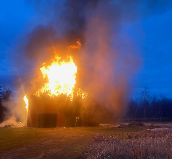 image of the blanchere barn fire.