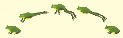 image of frogs jumping.