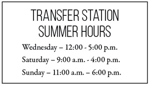 image of the transfer station hours.
