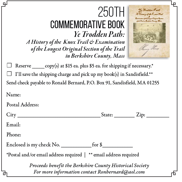 image of the knox trail book order form.