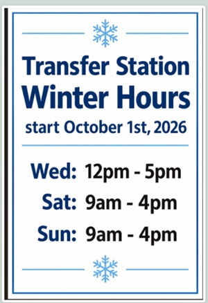 image of the transfer station winter hours.